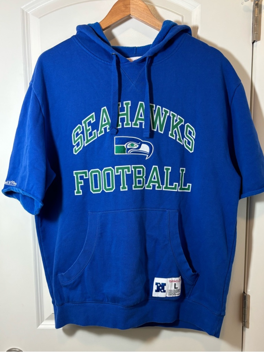 Mitchell & Ness Royal Blue Seattle  Seahawks Football Hoodie #236